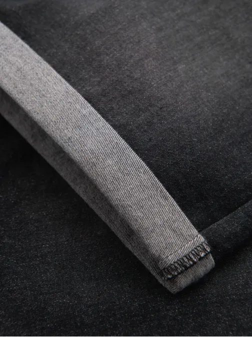 Moderní černé džínové šortky V3 SRDS-0164