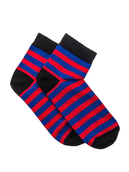 Pánské ponožky pruhované červeno-modré U07