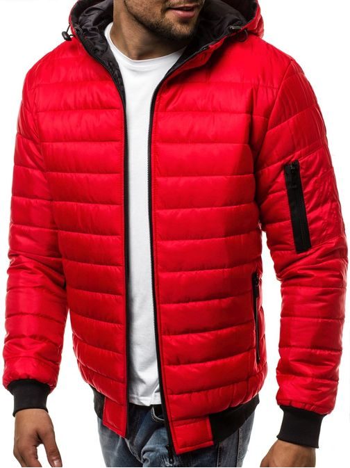 Pánská červená bunda s kapucí JS/MY13Z