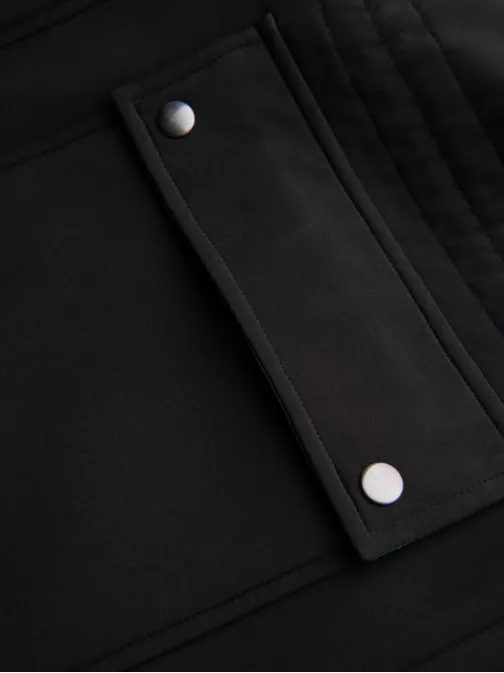 Černá pánská dlouhá bunda z umělé kůže v2 om-jafl-0109