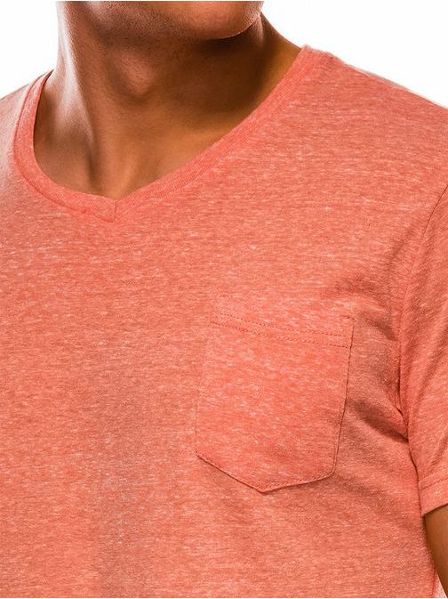 Oranžové módní tričko s kapsou s1045
