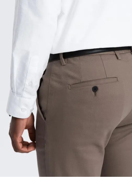 Chinos popelavé kalhoty klasického střihu s jemnou texturou V1 PACP-0190