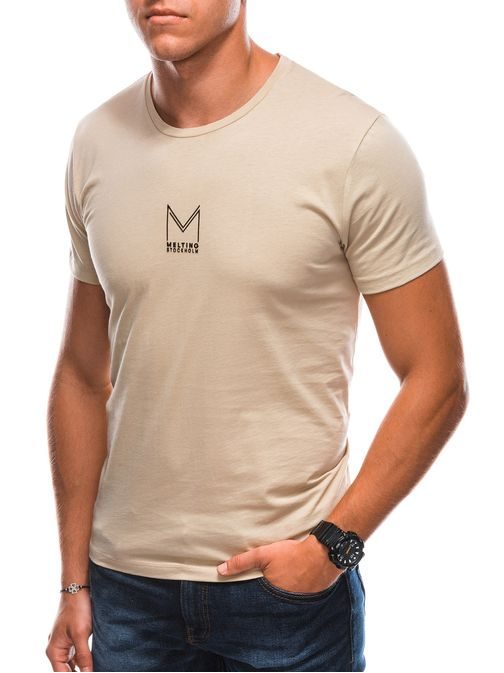 Béžové trendy tričko z bavlny S1724