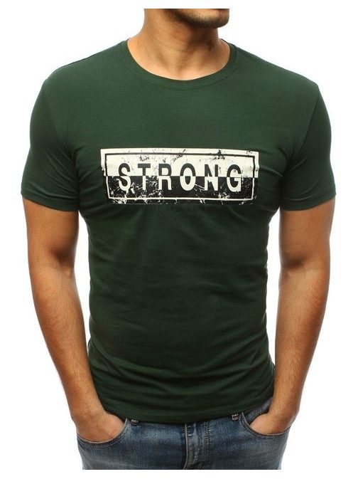 Tmavě zelené pánské tričko STRONG