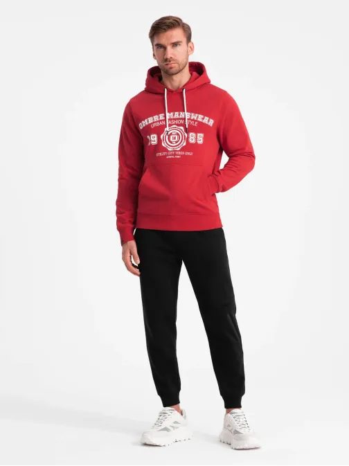 Pánská mikina s kapucí červená v1 om-ssps-0143