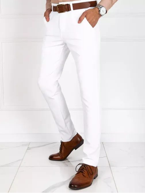 Bílé bavlněné chinos kalhoty