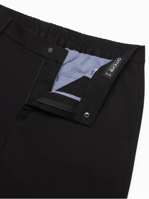 Pánské černé chinos kalhoty s elastickým pasem V3 PACP-0158