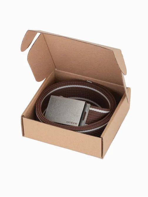 Pánský dvoubarevný pásek - hnědý a820