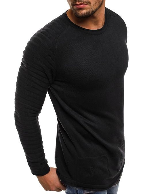 Černý módní svetr B9032S