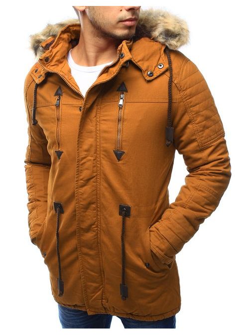 Zimní moderní bunda camelové barvě