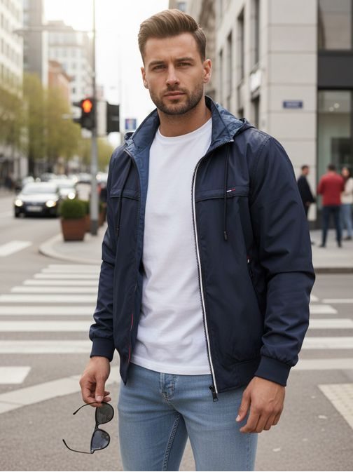 Oboustranná lehká granátová bunda