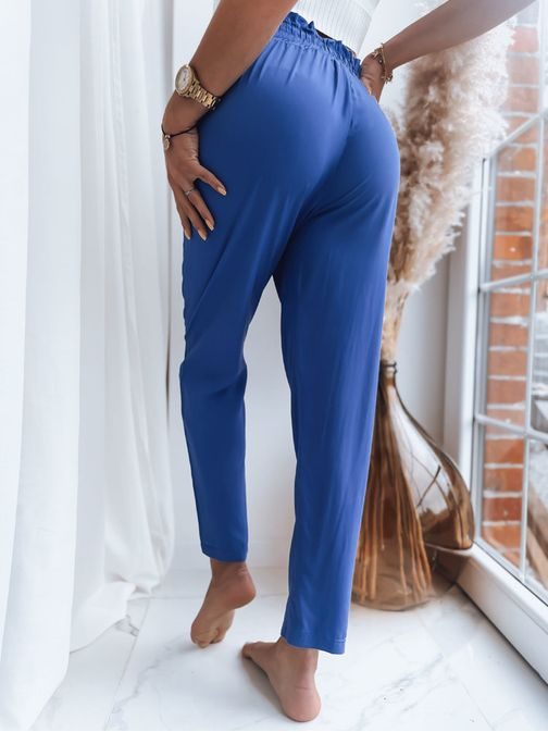 Jednoduché dámské chrpově modré kalhoty Adelis