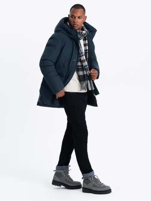 Atraktivní tmavě modrá parka na zimu V2 ​​JALJ-0202