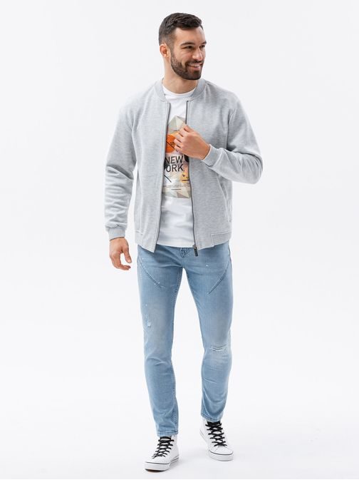 Pohodlná šedá mikina B1214