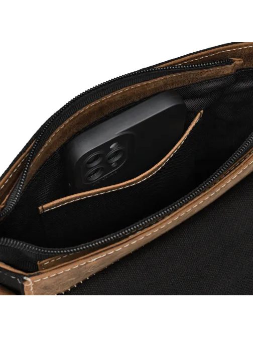 Stylová pánská taška přes rameno hnědočerná