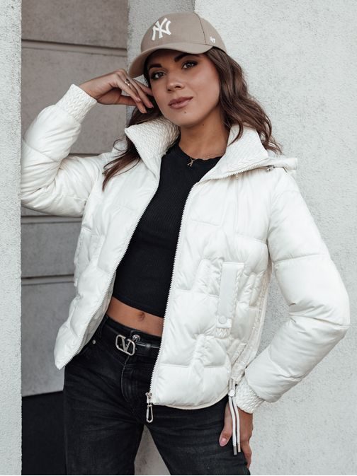 Dámská zajímavá bílá zimní bunda Fashwarm