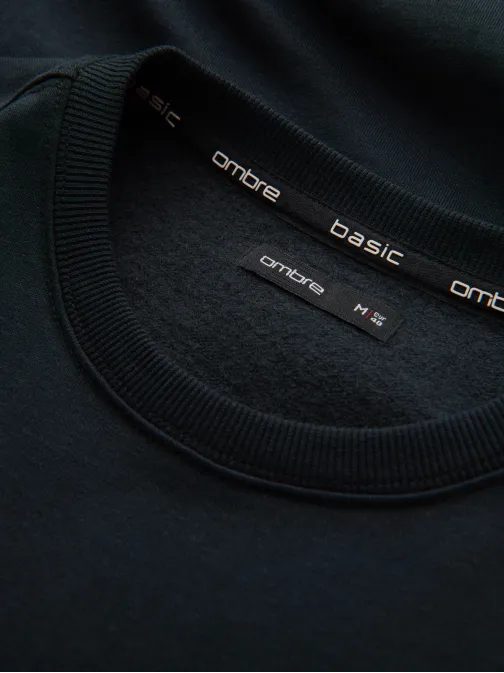 Základní bavlněná pánská mikina v černé barvě V9 om-ssbn-0159