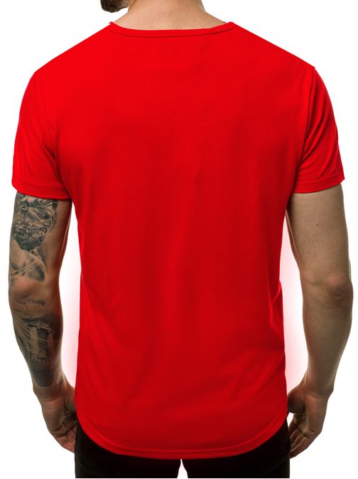 Zajímavé červené pánské tričko JS/KS1949Z