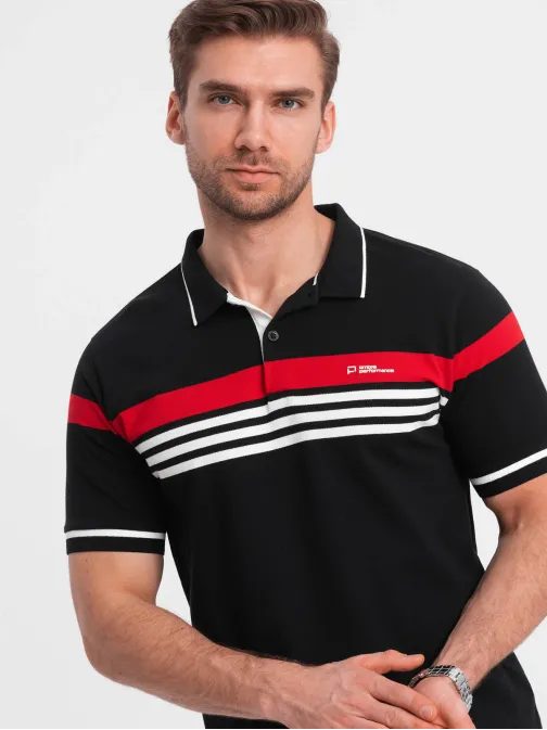 Atraktivní černá polokošile V2 POSS-0127