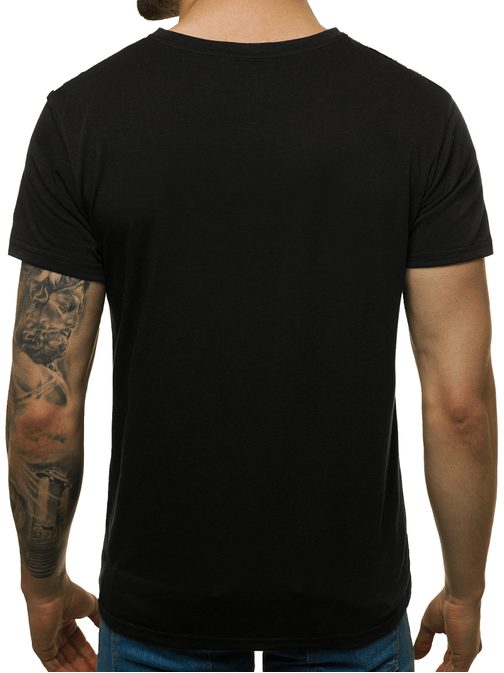 Originální černé tričko s potiskem JS/Y70006