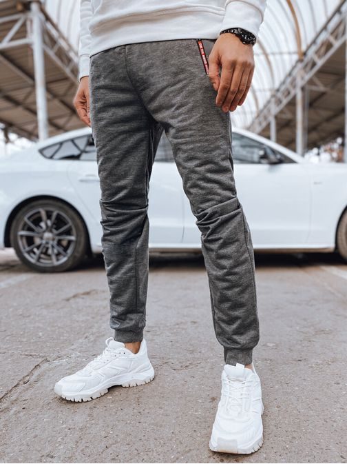 Pohodlné pánské tepláky v šedé barvě