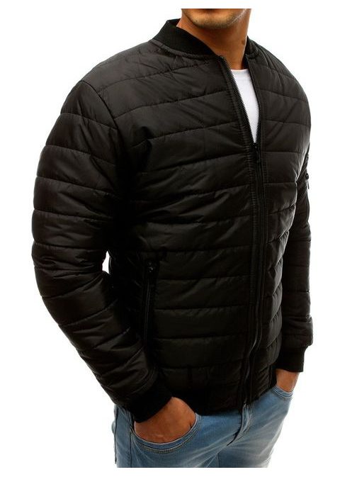 Trendy černá bomber bunda pro pány