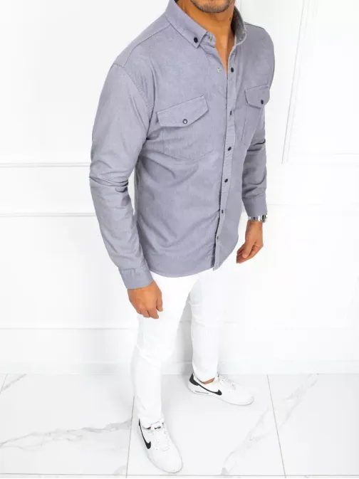 Džínová košile v šedé barvě