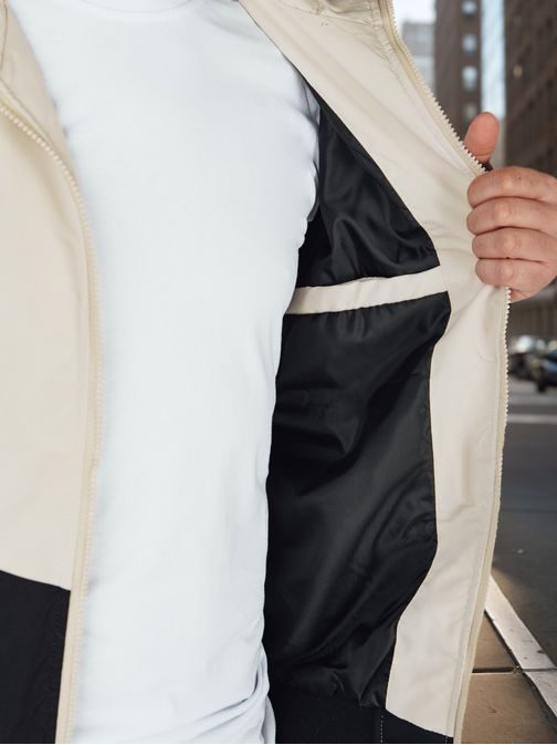Trendy béžovo-černá sportovní bunda