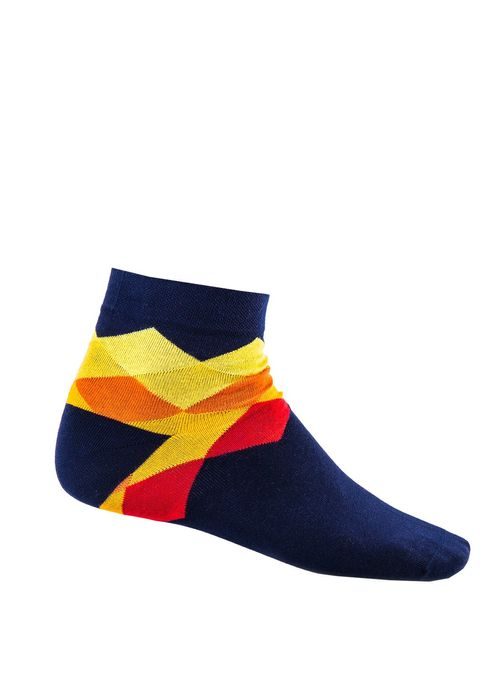 Modré ponožky s barevným vzorem U17