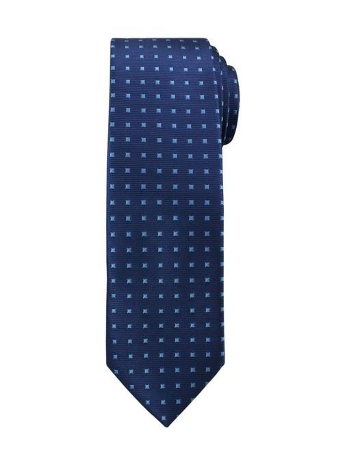 Modrá kravata s kostkami