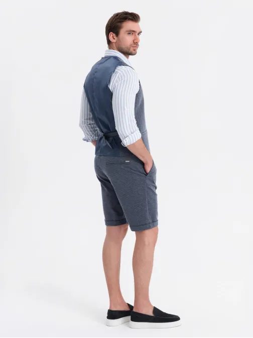 Tmavě modrá elegantní souprava (vesta + šortky) V1 Z112