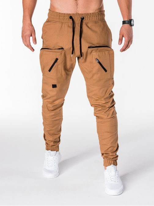 ORIGINÁLNÍ JOGGER KALHOTY KAMELOVÉ P705