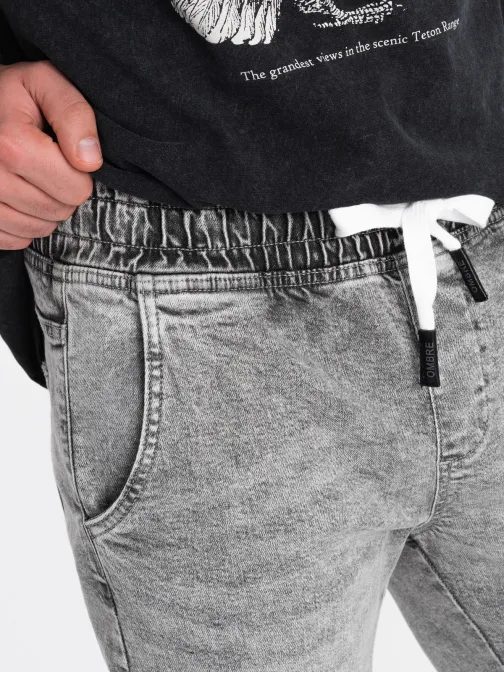 Módní pánské světle šedé joggery V4 PADJ-0150