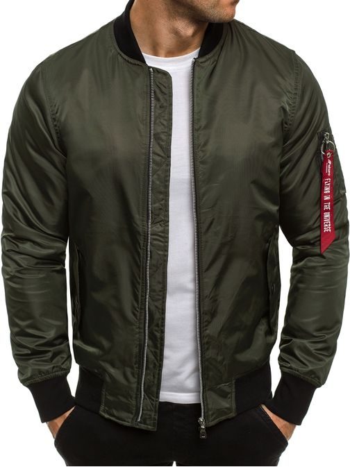 Moderní khaki pánská bunda styl bomber NATURE 4367