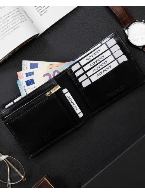 Trendy černá pánská peněženka Rovicky