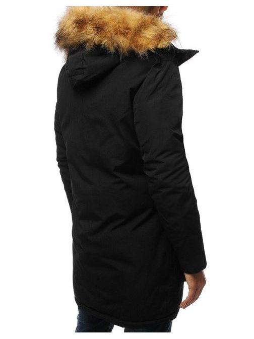 Zimná bunda v černé barvě s kapucí