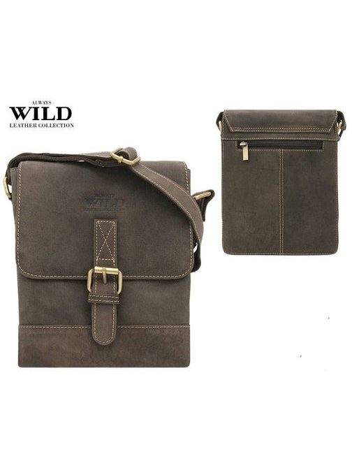 Moderní kožená taška WILD v hnědé barvě