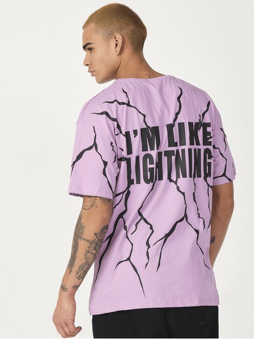 Trendové světlo-fialové tričko se smajlíkem MR/21537