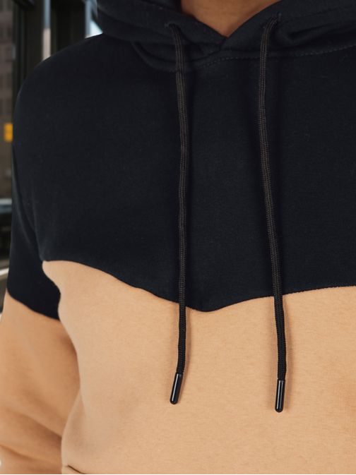 Černo-kamelová mikina v zajímavém provedení