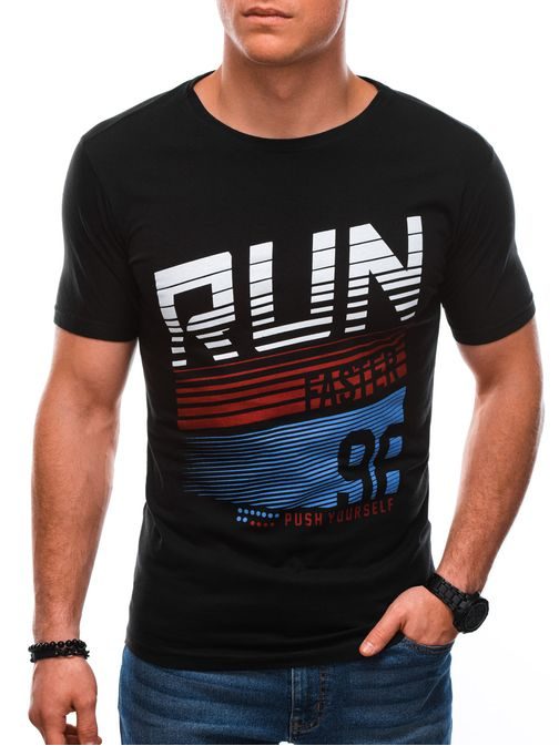 Trendové černé tričko Run S1429