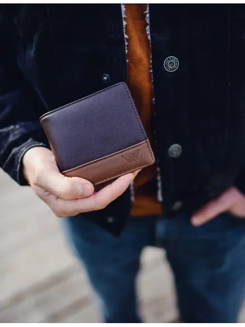 Moderní tmavě hnědá peněženka Stoffel