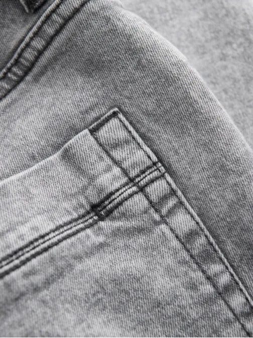 Riflové kalhoty v šedé barvě P1062