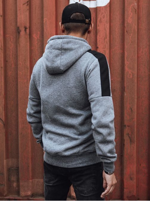 Pánská grafitová mikina ve sportovním provedení