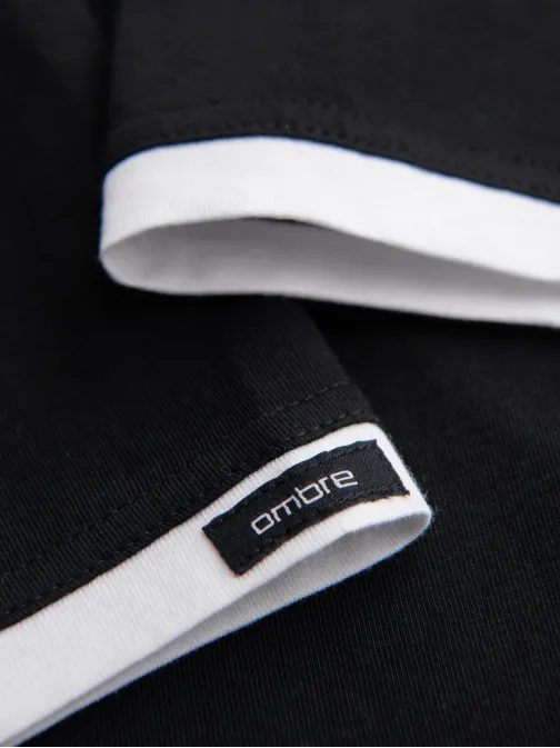 Jedinečné černé tričko s kapucí V9 TSCT-0256