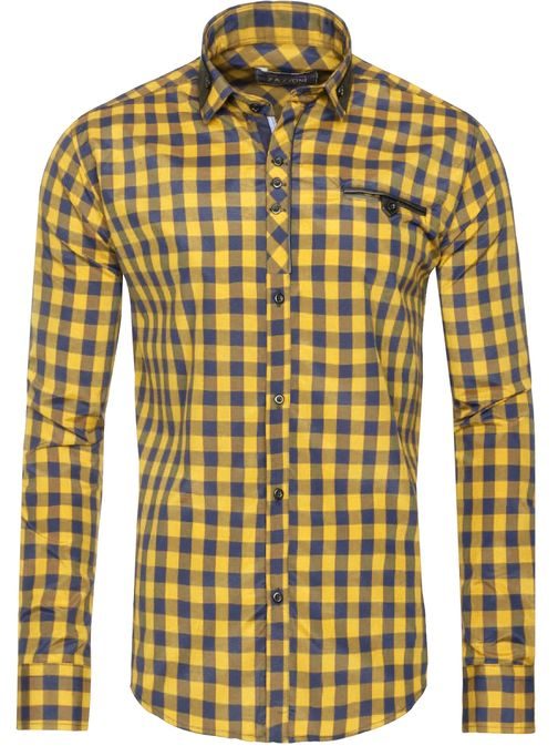 Žlutá pánská módní košile ZAZZONI 9440