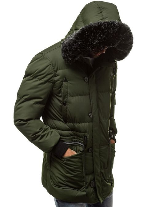 Stylová zimní bunda OZONEE JB/1069 zelená