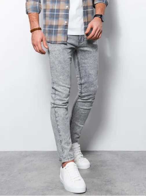 Riflové kalhoty v šedé barvě P1062