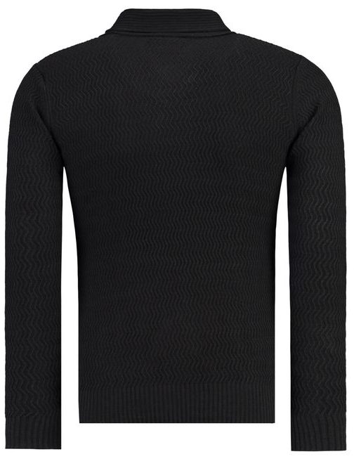 Módní černý pohodlný svetr (wx0727)