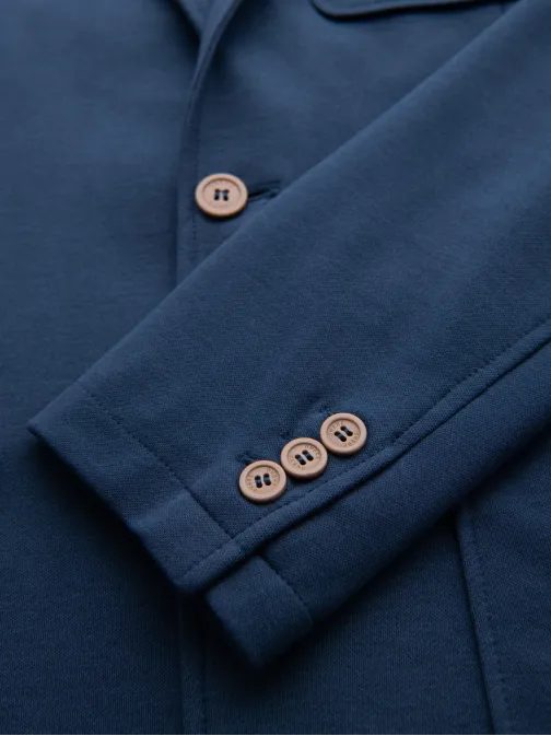 Sportovní tmavě modré sako slim fit V6 BLZB-0101