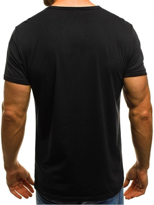 Černé pánské tričko s potiskem OZONEE JS/SS360